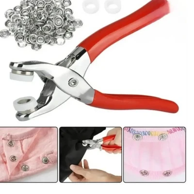 Metal Hand Press Snap Button Pliers Kit With 100 buttons