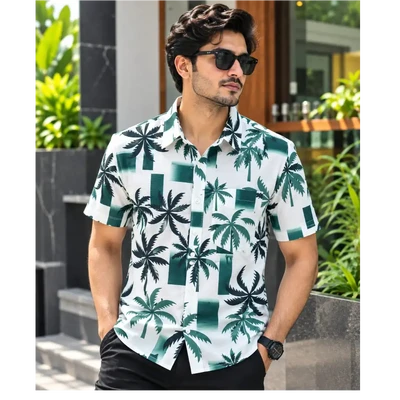 Print Shirt Cotton Half Sleeve For Men's