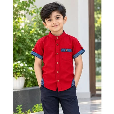 Boys Half Sleeve Cotton Shirt