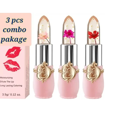 3 PCS Combo Emaymei Transparent Jelly Change Lipstick.