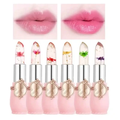 6 pcs Combo Emaymei Transparent Jelly Change Lipstick.